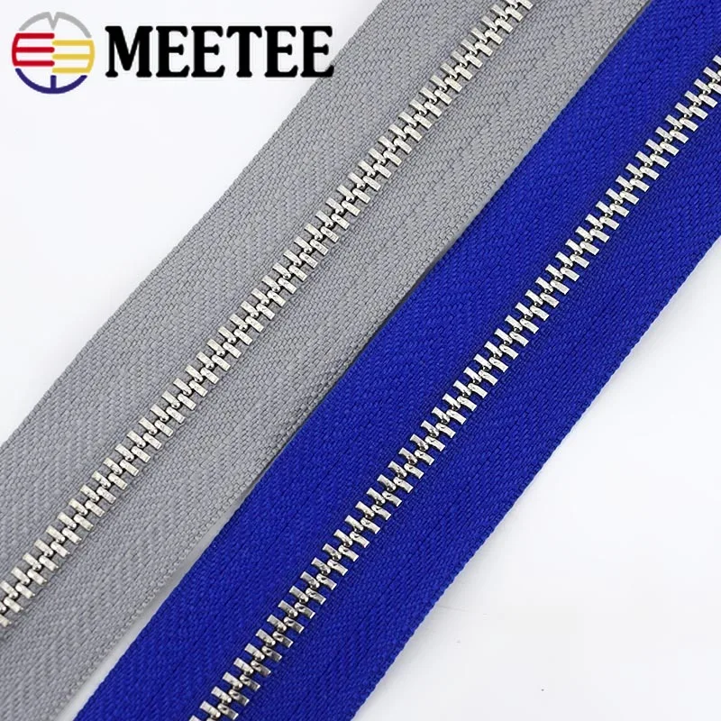 

10pcs 15/18/20/25/30cm Close-End 3# Sewing Zippers Metal Zips Auto Lock O Ring Zipper for Bag Jacket Skirts DIY Accessories