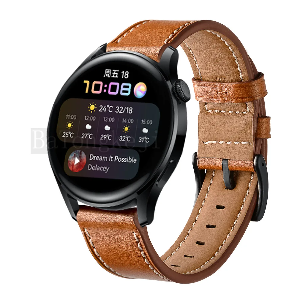

Genuine leather strap for Huawei watch 3 / 3 pro smart watch band replacement bracelet belt for huawei watch 3 GT GT 2 pro strap