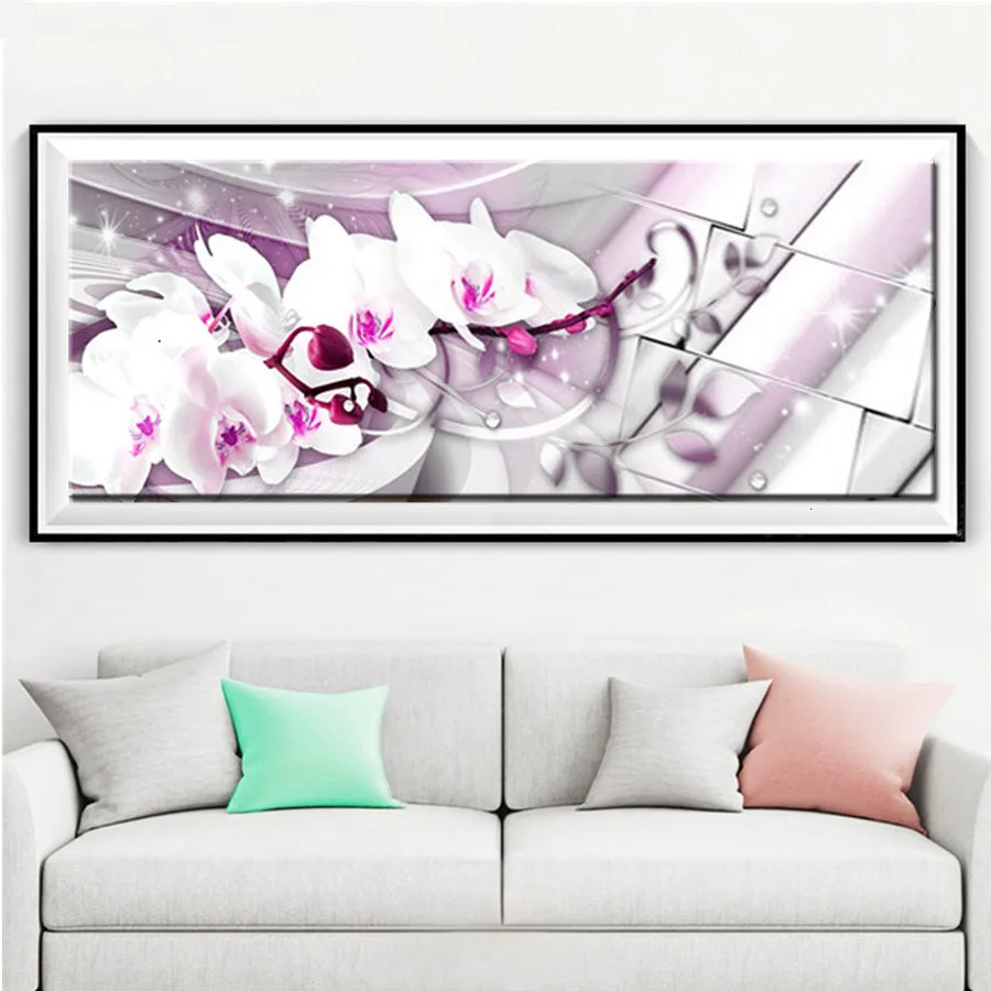 

Новинка Алмазная вышивка цветок орхидеи 5d diy Алмазная картина мозаика картина из страз Вышивка крестом мозаика набор рукоделие