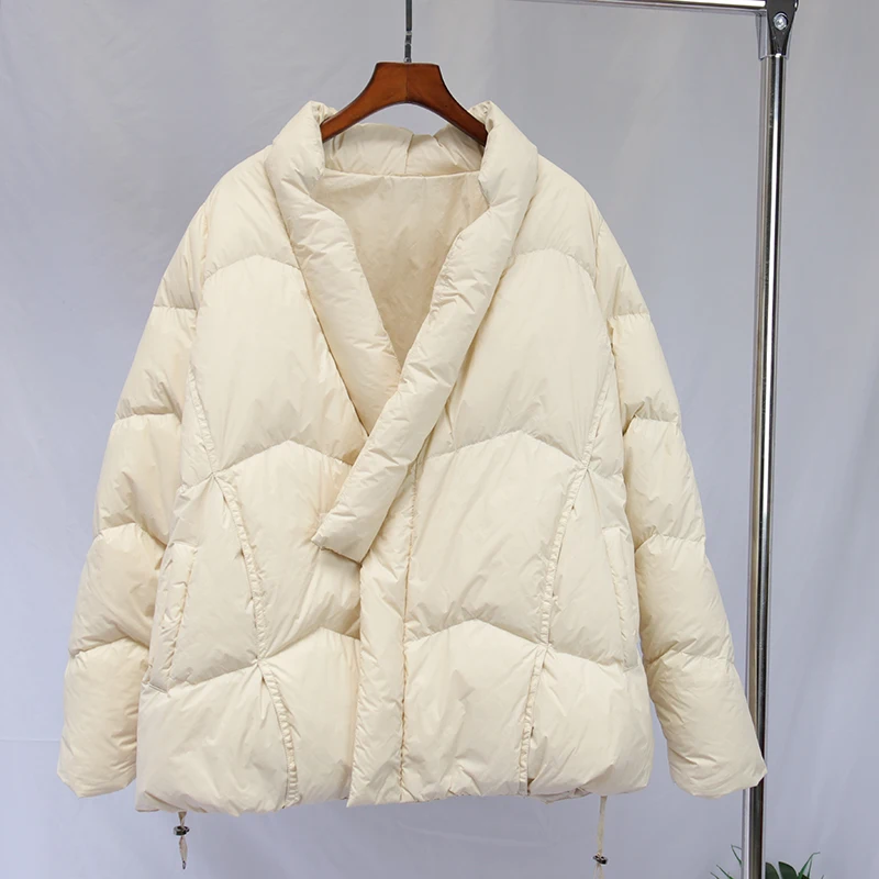 Пуховая парка в стиле ретро с воротником-стойкой зимняя Модная брендовая Толстая