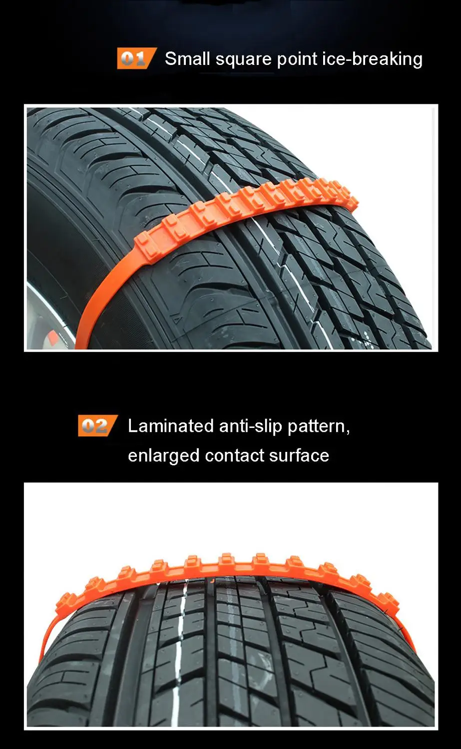 10 шт. противоскользящие стяжки для автомобильных шин цепи снега 20*900 мм