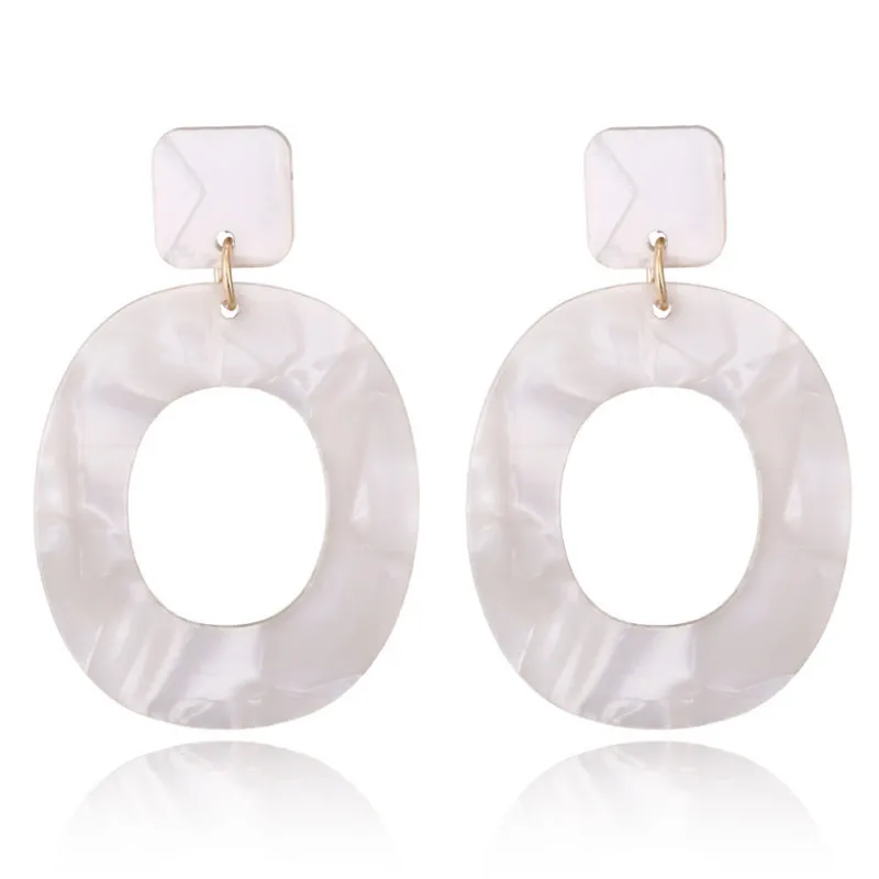 

New Resin Geometry Dangle Earrings Simple Temperament Ear Jewelry for Women