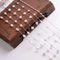 1 meter irregular imitation pearl chains beaded chain metal copper necklace chains for jewelry making diy bracelets supplies
