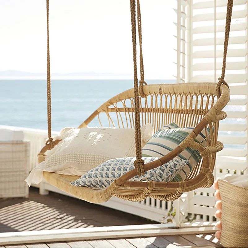 Кресло ручной работы из ротанга двойная подвесная корзинка на стул | Мебель