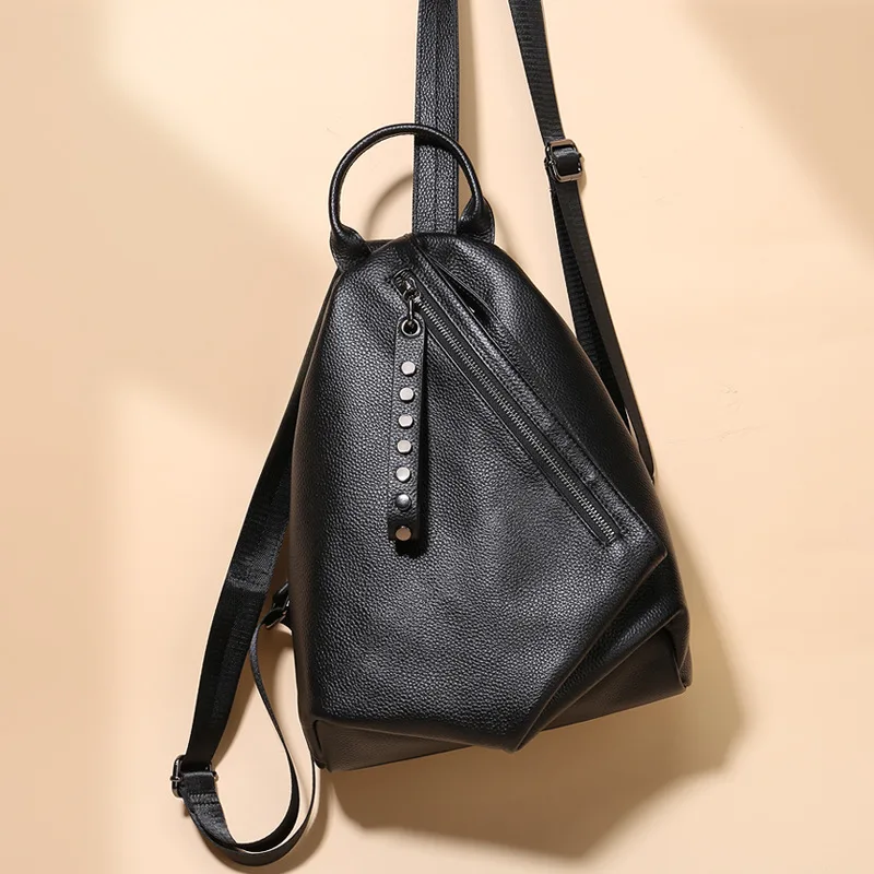 

Hot Brand Fashion Backpack Soft Genuine Leather Large Women Backpack High Quality Ladies Daily Casual Travel Bag Girl Schoolbags