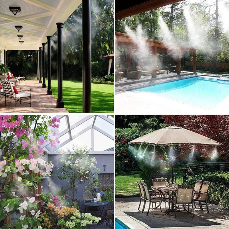 

Drip Irrigation Kit 15M Lawn Irrigation Kit with Hose Adjustable Nozzle Cooling Irrigation System Kit