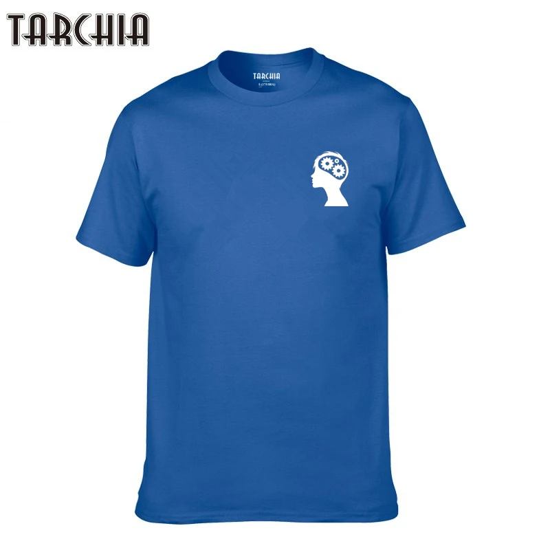

Футболка TARCHIA мужская с коротким рукавом, брендовая тенниска из хлопка, Повседневная модная майка с механическим мозгом, лето 2021