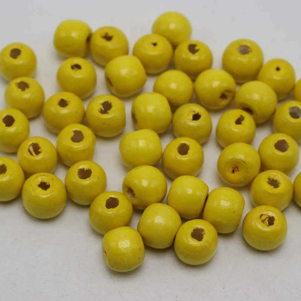 500 Yellow 8mm Round Wood Beads~Wooden beads | Украшения и аксессуары