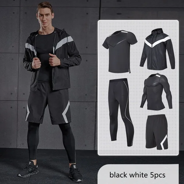 Vansydical мужские спортивные наборы для бега, спортивные костюмы для бега, спортивная одежда для занятий спортом, одежда для занятий спортом, 5 шт., для спортзала для игры в баскетбол - Цвет: BTC5556