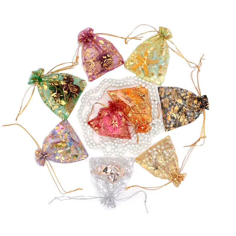 

Мешочки из органзы с розами, 5x7 см, 7x9 см, 11x16 см, 100 шт./лот