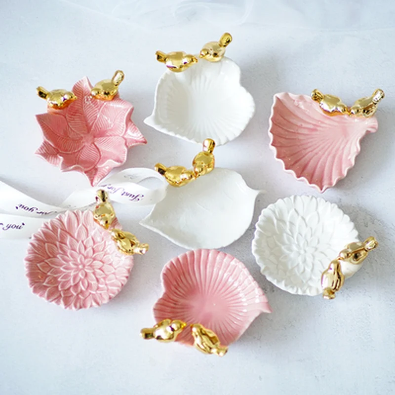 Скандинавские Инс ручной работы Птица Керамические ювелирные изделия Блюдо