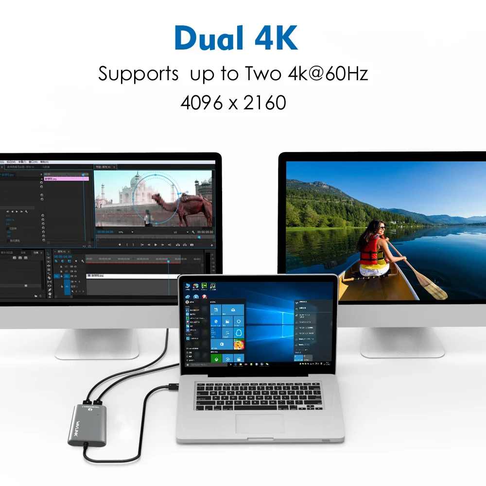 Сертифицированный адаптер Intel Thunderbolt 3 Type C USB3.1 с двойным дисплеем до 8K