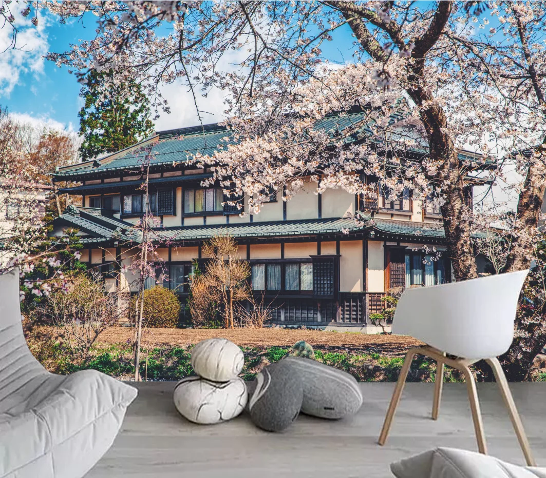 

New Japanese cherry blossom tapestry natural scenery wall hanging print farmhouse dorm room decor Wall Cover tablecloth