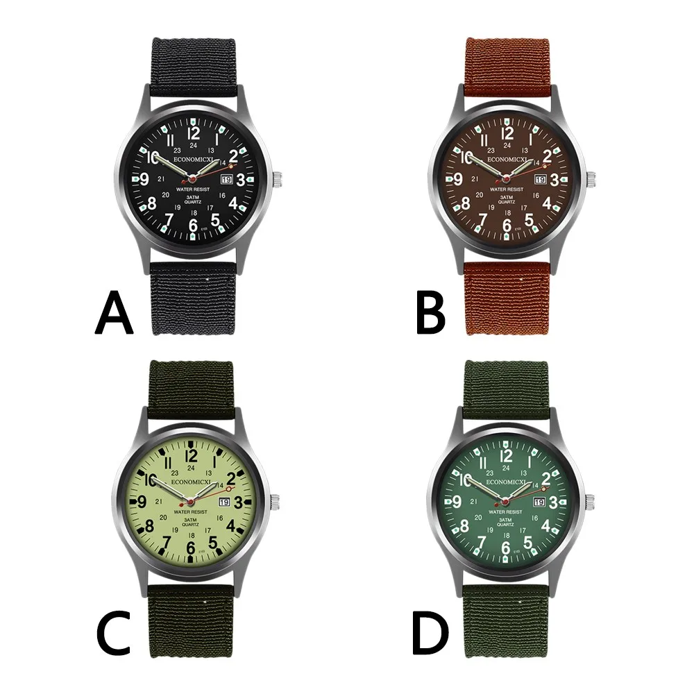 

Men's Nylon Waterproof Watch Date Quartz Watch Automatic Luminous Clock Analog Quartz Wrist Watches Gift Relogio #2