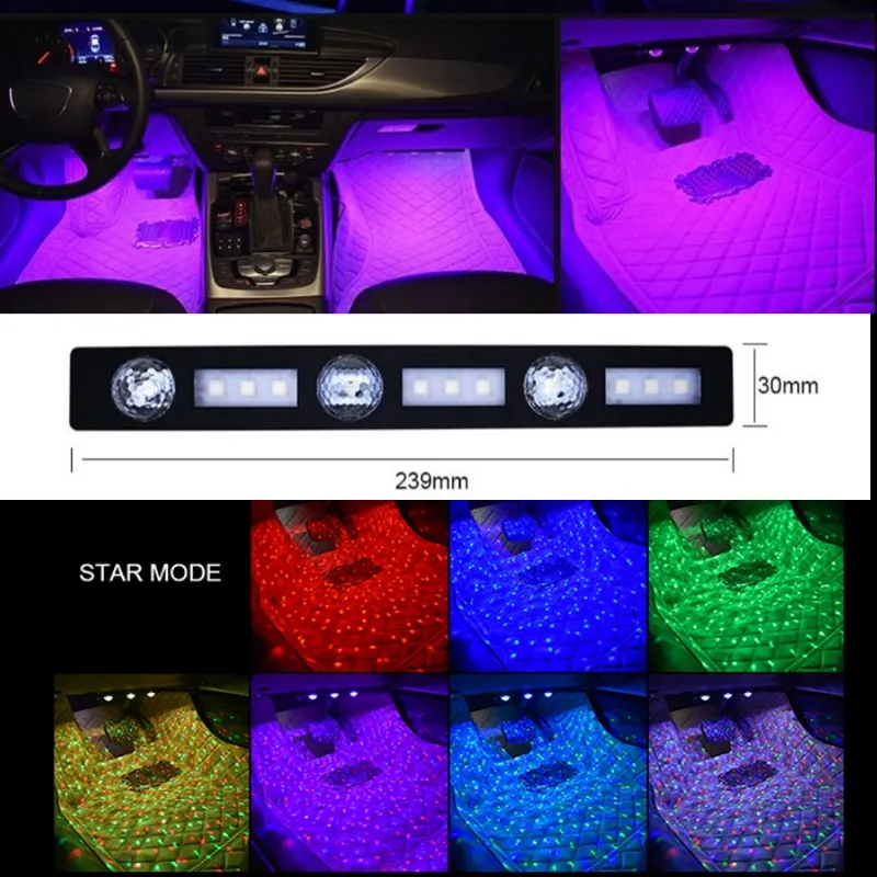 Автомобильная светодиодсветодиодный подсветка с питанием от USB декоративная для