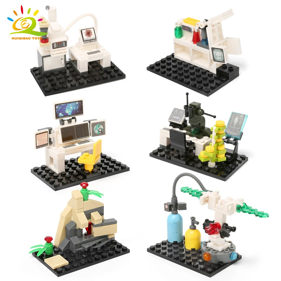 6 шт./компл. идеи пространство лабораторная фигурки строительные блоки город