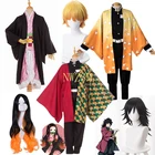 Кимоно для косплея Kamado Tanjirou Agatsuma Zenitsu Tomioka Giyuu Nezuko, униформа из аниме убийца демонов, костюм для косплея