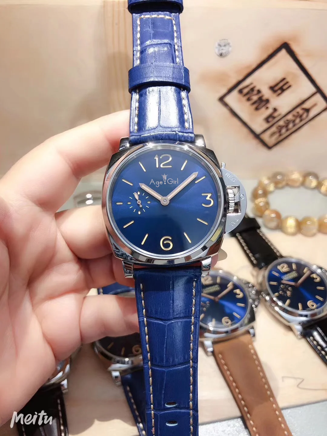 

Classic New Lady Women Silver Black Leather Automatic Mechanical Sapphire Stainless Steel Blue Dial Sport Due Watches AAA+