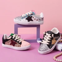 2021 new girls shoes casual boys board shoes fashion sequins shoes childrens glitter star shoes princess kids sneaker xz19107