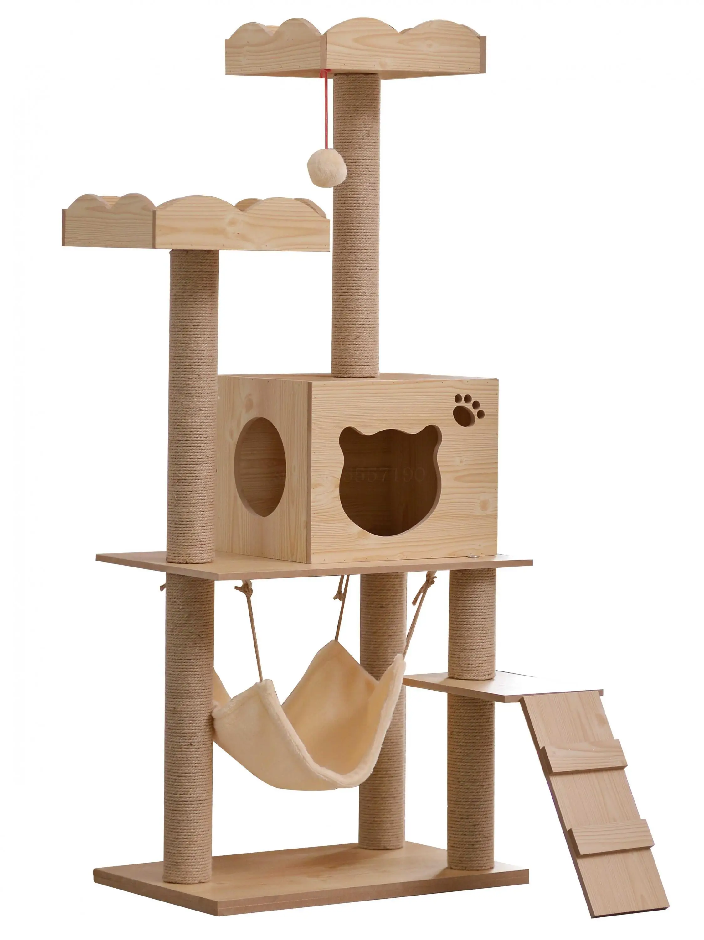 Подъемная рама для кошек домик дерево один большой Когтеточка игрушка прыгающая