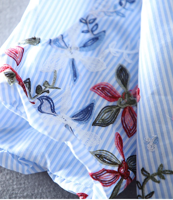 

fashion blouse for women Spring and Summer Vintage Original Sweet floral embroidery shirt Loose Plate Cotton Shirts Women Tops