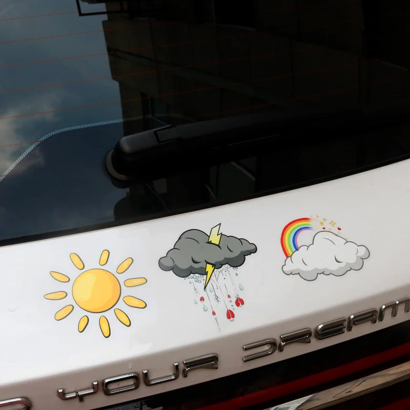 

Noizzy If Life is Cloudy or Sunny Car Stickers Motto Vinyl Decals Calm after Storm Auto Decor Rear Windshield Tuning Car Styling