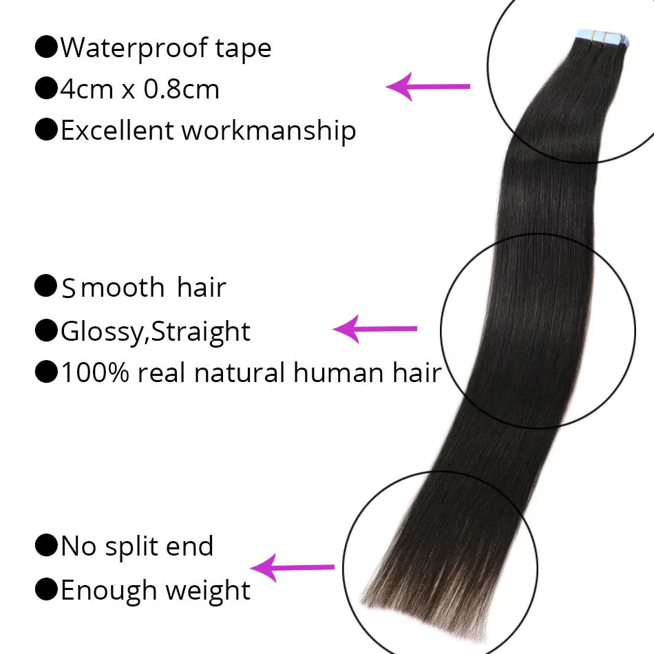 Mrshair Клейкие ленты в Пряди человеческих волос для наращивания 1" 18" 2" 22" 2" машина сделала Волосы Remy на Клеящие средства Клейкие ленты pu кожа утка Невидимый 20 штук