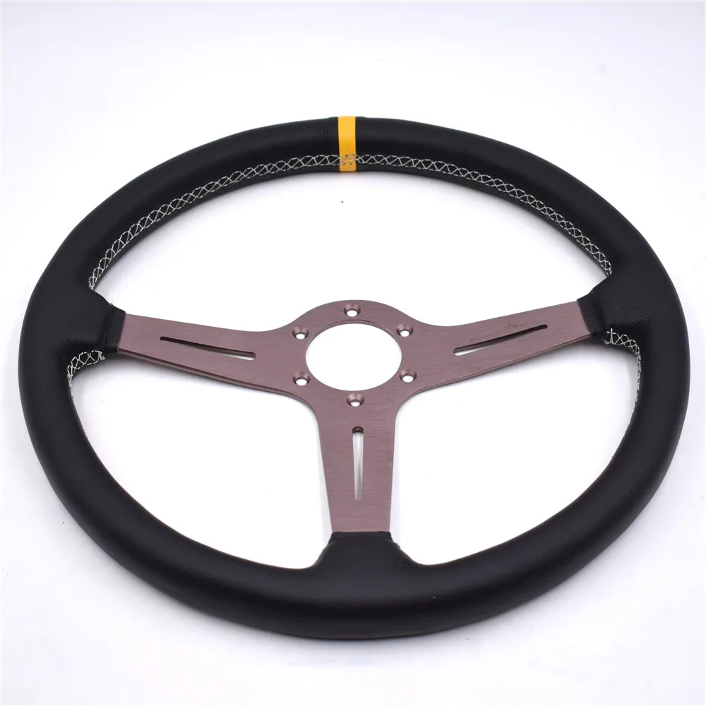 Итальянский ND 380 мм/15 дюймовый гоночный автомобиль руль из натуральной кожи для