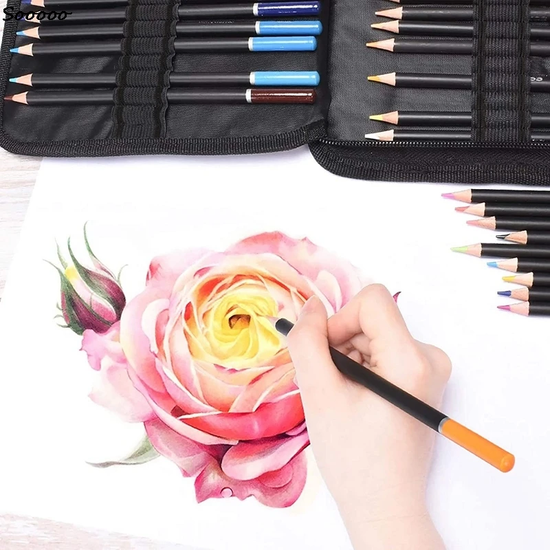 

72Pcs Drawing Pencils Set Sketch Colored Pencils Painting Set Watercolor Metallic Oily Complete Artist Kit Painting Art Supplies