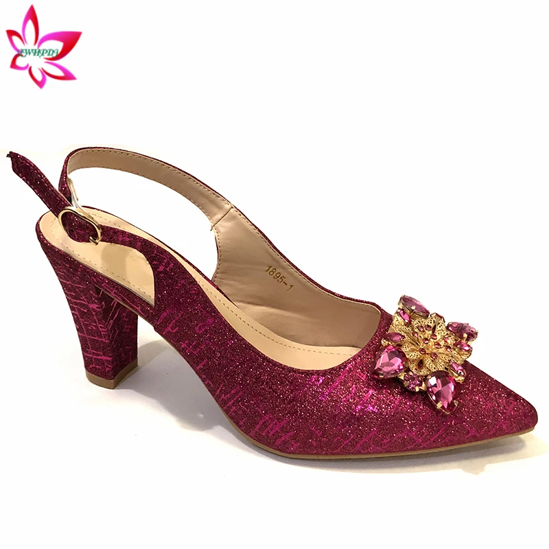 Женские босоножки цвета фуксии Классические итальянские женские туфли лодочки