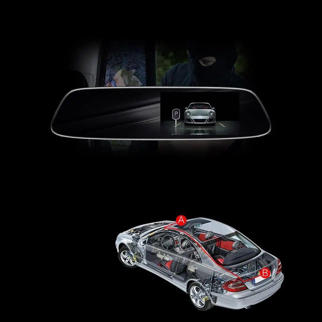 General Gravity Sensing HD Front Rear Double Lens Car JPG Driving M-JPEG Micro USB Type-C up to 32G Recorder |