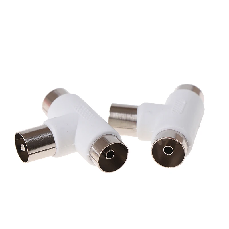 4Pcs 2 Way TV T Splitter Aerial Coaxial Cable Male to Female Connectors Adapter | Plug &amp