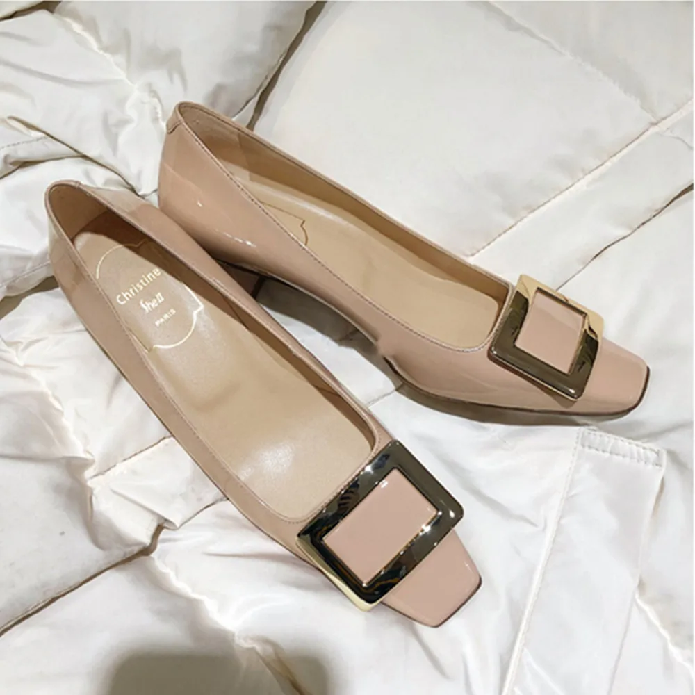 Туфли лодочки женские из натуральной кожи без застежки квадратный носок