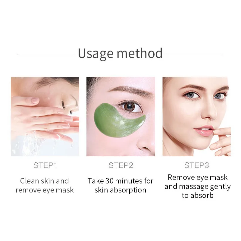 60 шт. аминокислотных прозрачных пленок для глаз мешочек гелевых черных подушечек