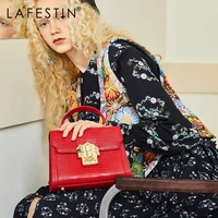 FESTIN Designer Serpentine Lock Handbag Split Leather 2021 New Fashion Women Shoulder Bag Luxury Famous Brand Bolsa Crossbody