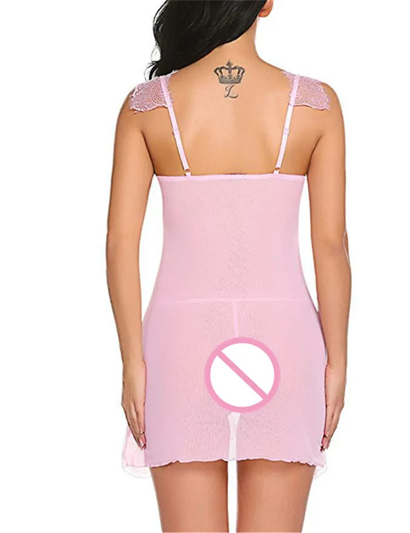 Платье Комбинация Мини ночная рубашка прозрачное кружевное платье комбинация