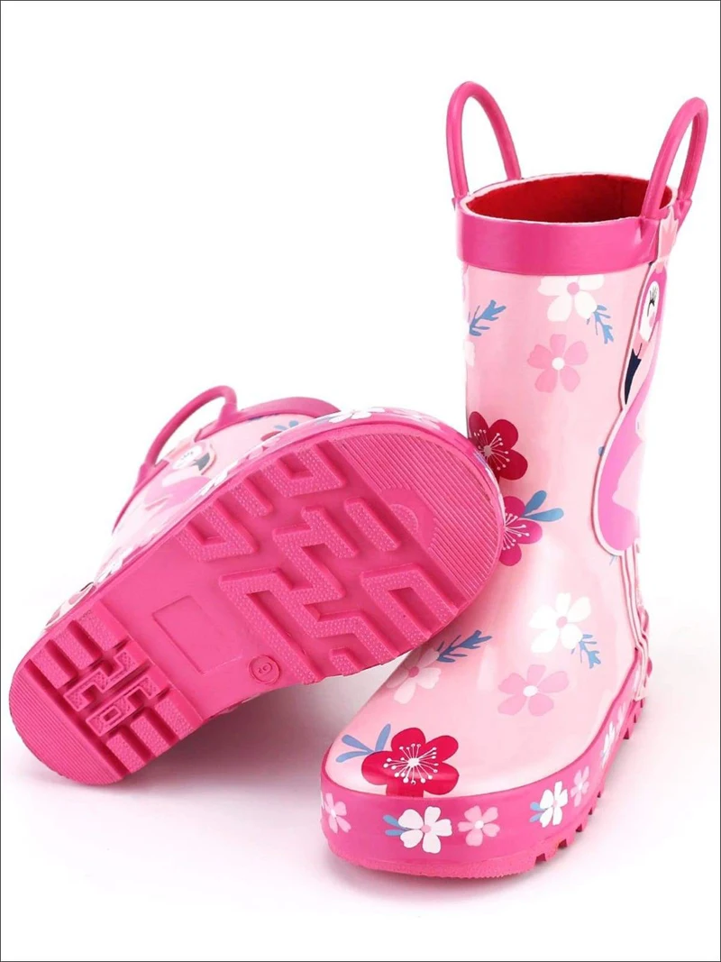 

Trade assurance waterproof personalized logo pink rainbows anime full imprinted infant childrens wellies