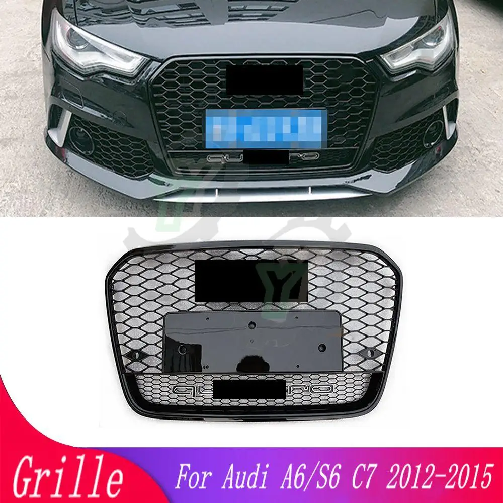 

Для Audi A6/S6 C7 2012 2013 2014 2015 автомобильные аксессуары (для RS6 стиль) спортивная Шестигранная решетка с Сотами передняя решетка сетка гоночный гри...