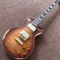 tiger flame standard custom electric guitar standard sunburst gitaar relics by hands