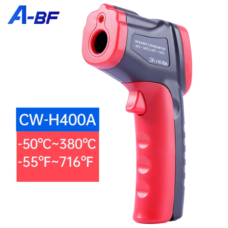 

A-BF CW-H400A Digital Infrared Thermometer Non Contact -50°C~380°C Barbecue Laser Temperature Gun Handheld IR Thermometer LCD