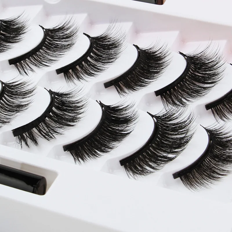 

New Liquid Eyeliner Magnet False Eyelashes 10 Pairs Set Package Magnetic Glue Free 3D Natural Eyelashes Tweezers Beauty Tool