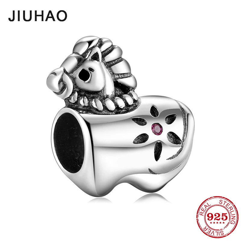 Новинка 925 серебро цветы удача мечта бусины в виде лошадей подходит JIUHAO