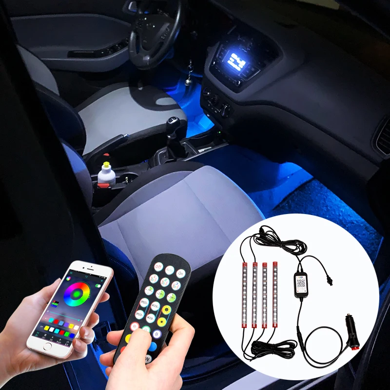 

Ambient Light Car With Foot Atmosphere Light Led Lights Accessories For Car Decoration With App Control Car RGB Interior Strip