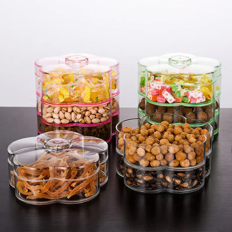 Многослойная коробка для сушеных фруктов конфет прозрачный акриловый