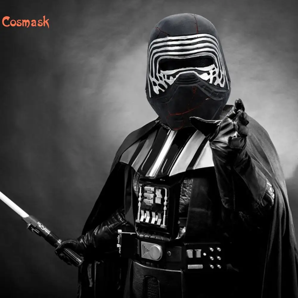 Косплей маска Cosmask из латекса с изображением Черного Воина на все лицо для