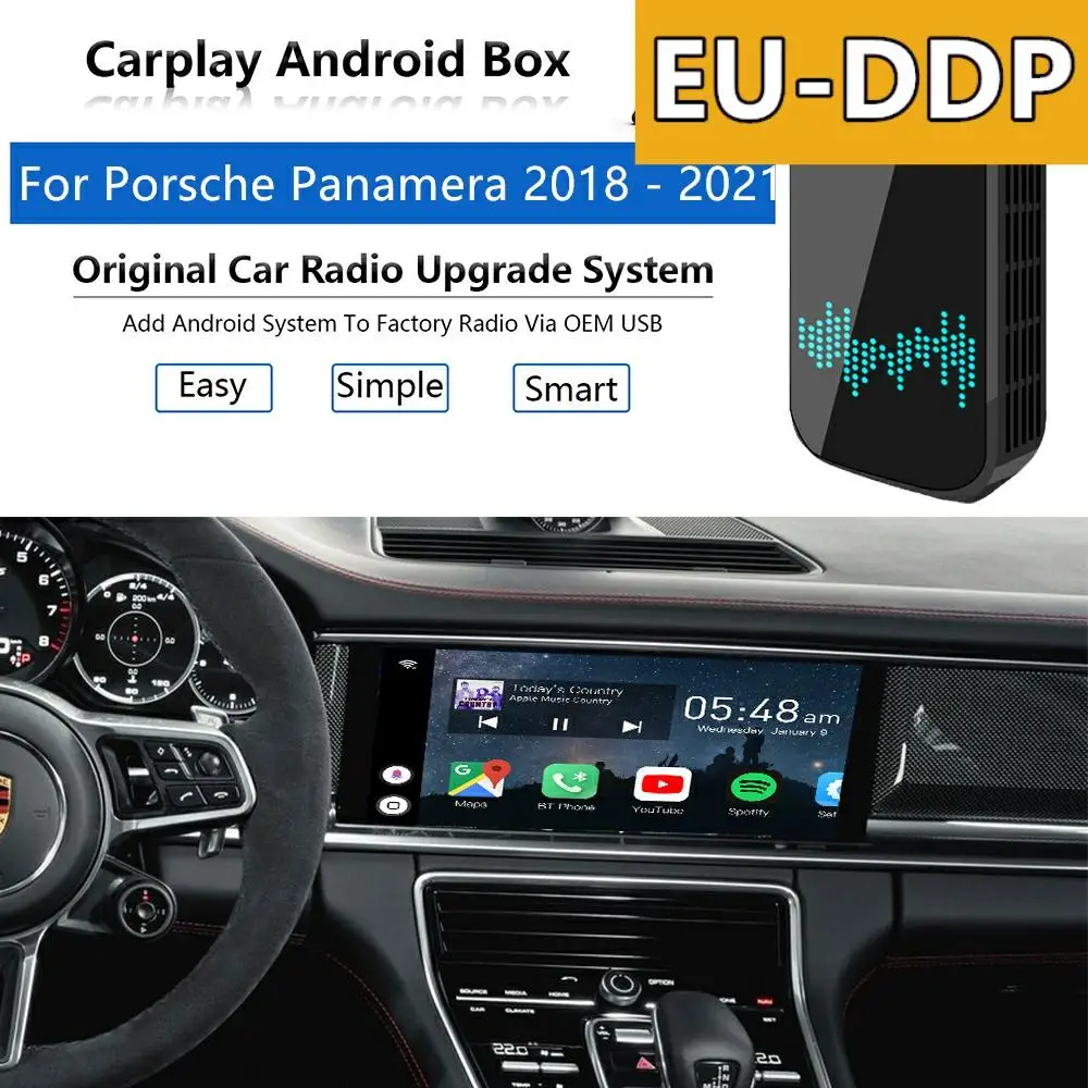 

USB Carplay обновление для Porsche Panamera 2018 - 2021 Радио Android Apple беспроводной автомобильный мультимедийный плеер Mirror Link Авто Аудио