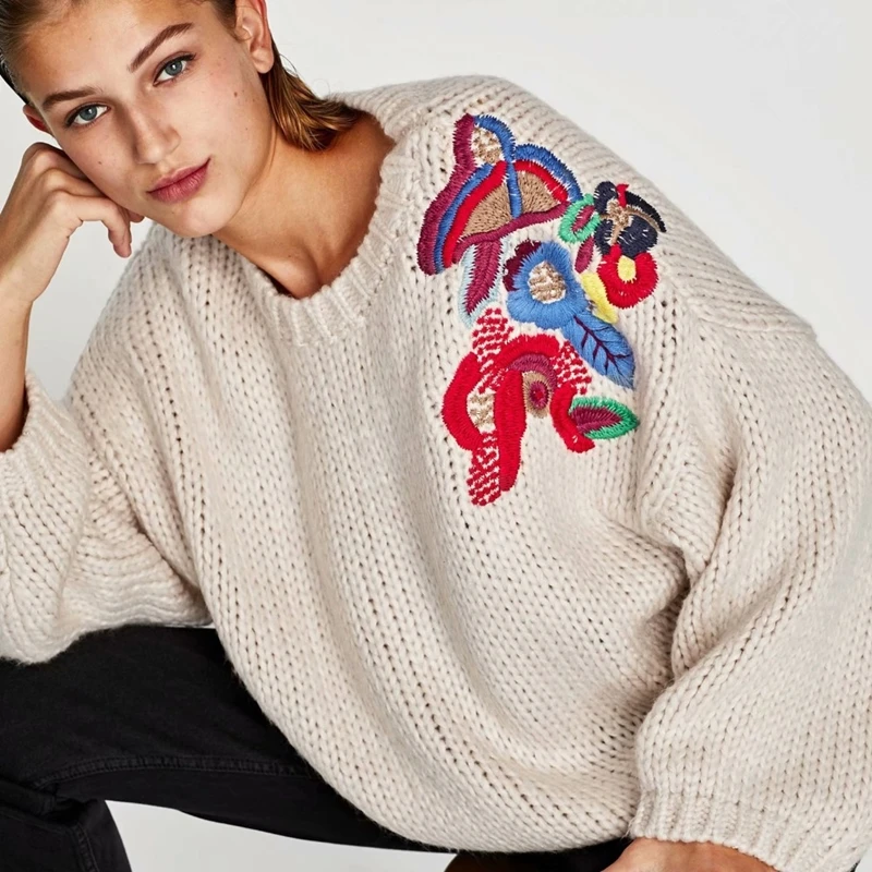 Женский пушистый вязаный свитер белый винтажный пуловер в Корейском стиле зима