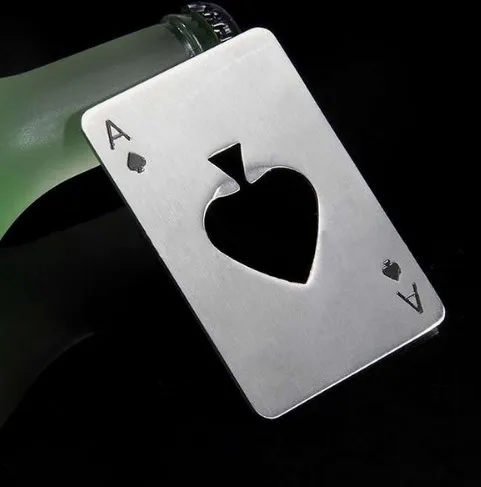 

DHL 500X Stainless Steel Poker Playing Card of Spades Bar Tool Soda Beer Bottle Cap Opener Gift