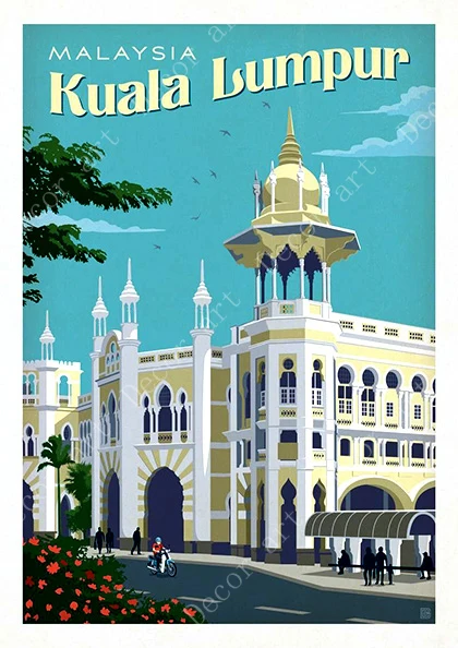 Посетить Малайзию Пенанг пляж Kuala Lumpur путешествия холст картины старинные стены