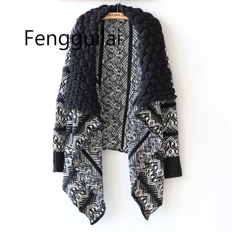 

FENGGUILAI 2019 New Fashion Women Autumn And Winter Cardigan Fashion Women Sweater Women Big Knitting Sweater Lady Tops